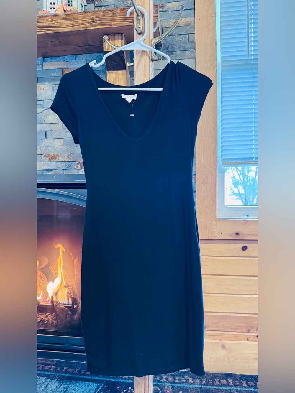 See You Monday Black V-Neck Mini Dress